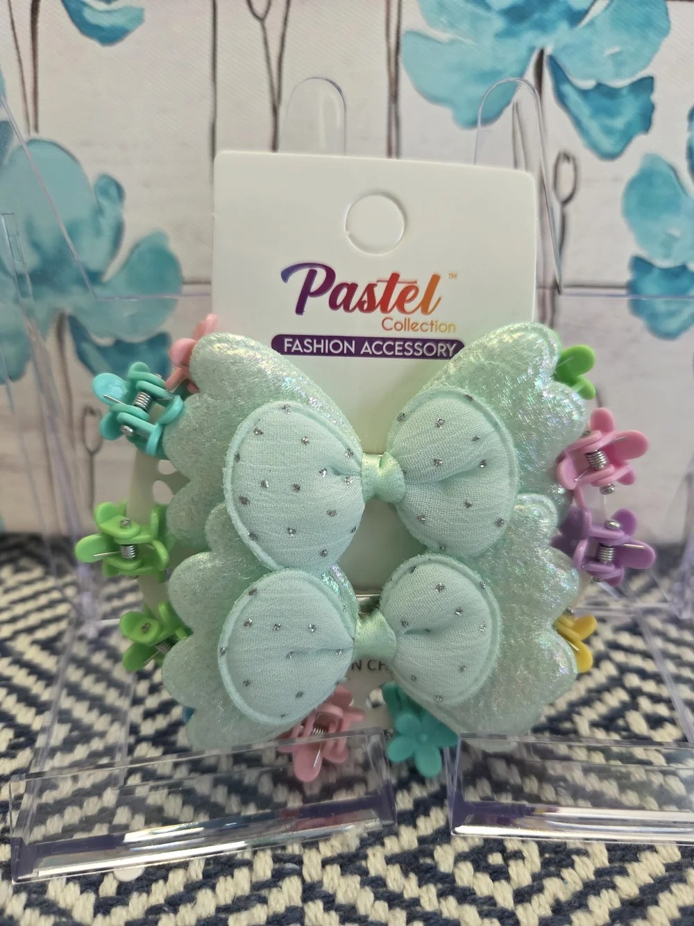 Kids Glitter Now/Hair Clips Set - Mint & Peach (2-Pack)